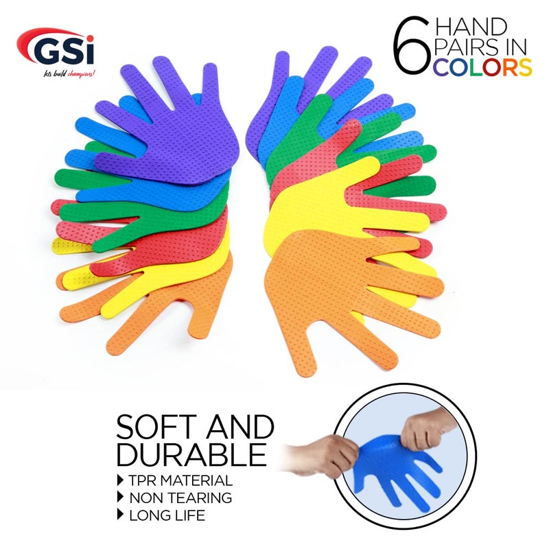 GSi Hand Spot Markers Set of 6 Pairs Non-Toxic Non-Slip in Assorted Colours for Kids Education and Learning - Image 5